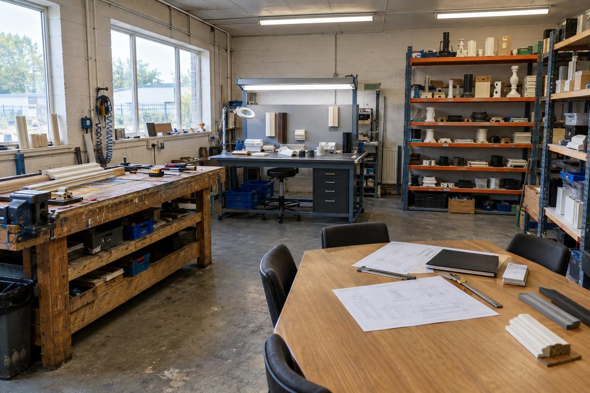 Workshop, inspection area and mixed sample parts under one roof