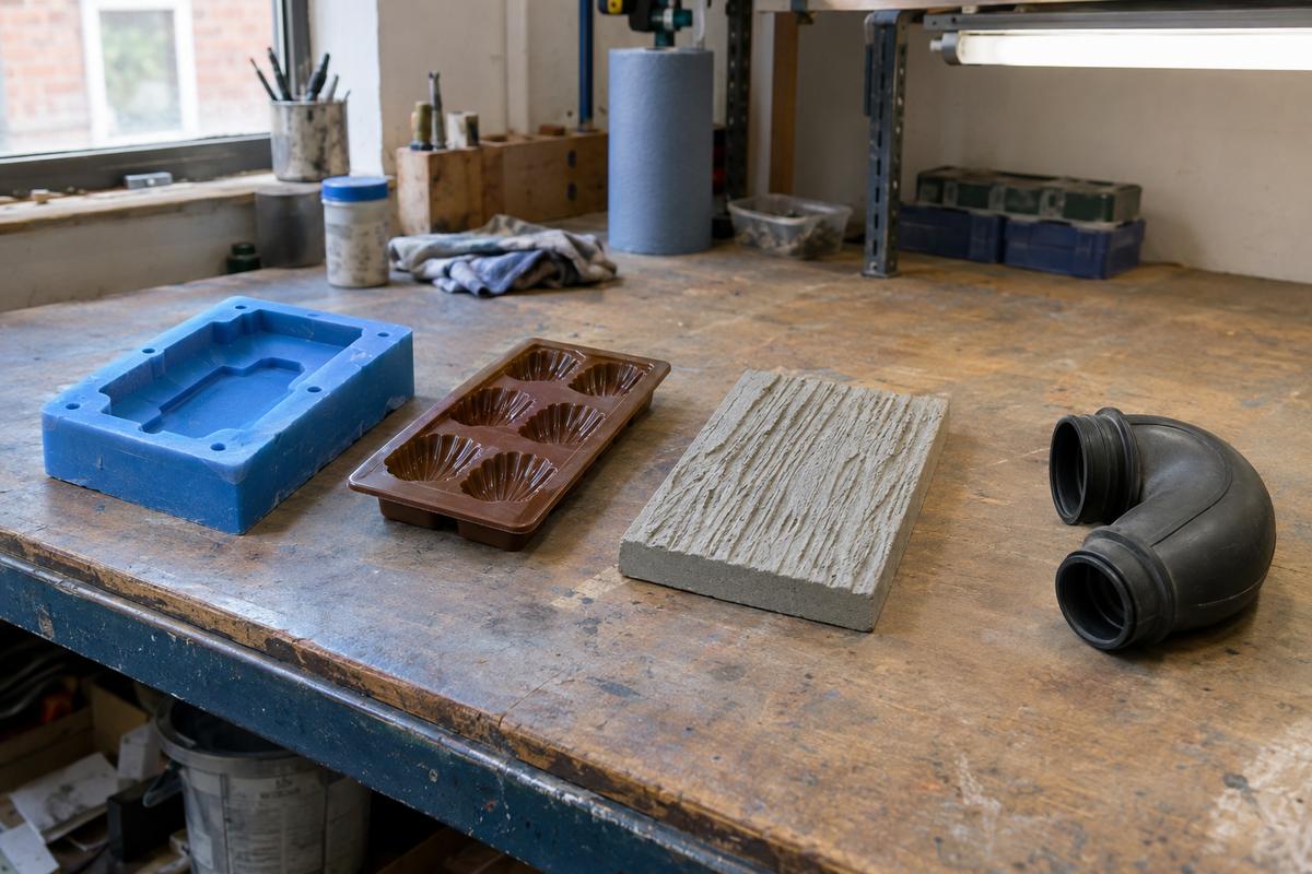 Four sample groups representing mouldings, culinary, construction and products