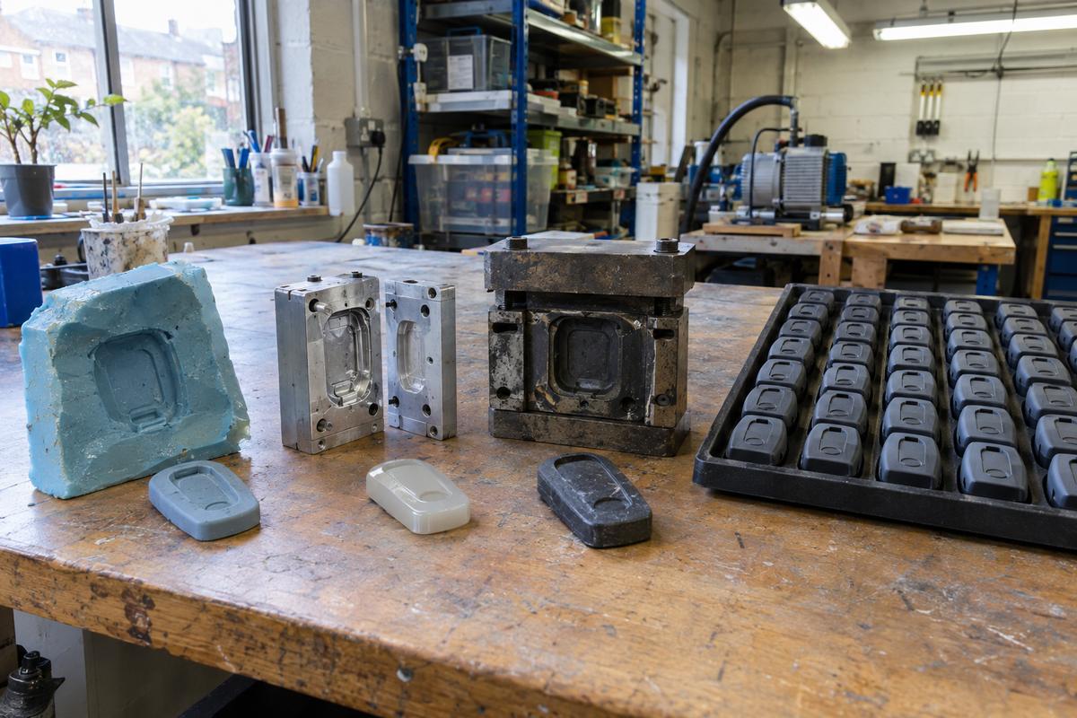 Different moulding routes compared with sample parts on a bench