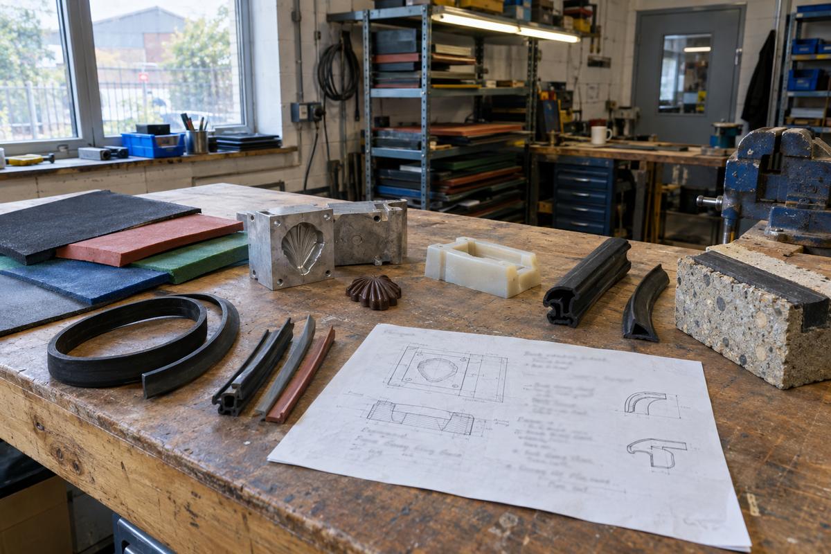 Material and process samples arranged before tooling decisions are made