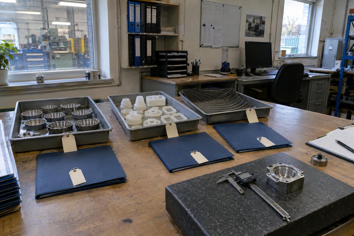 Traceability folders and part samples from several divisions together