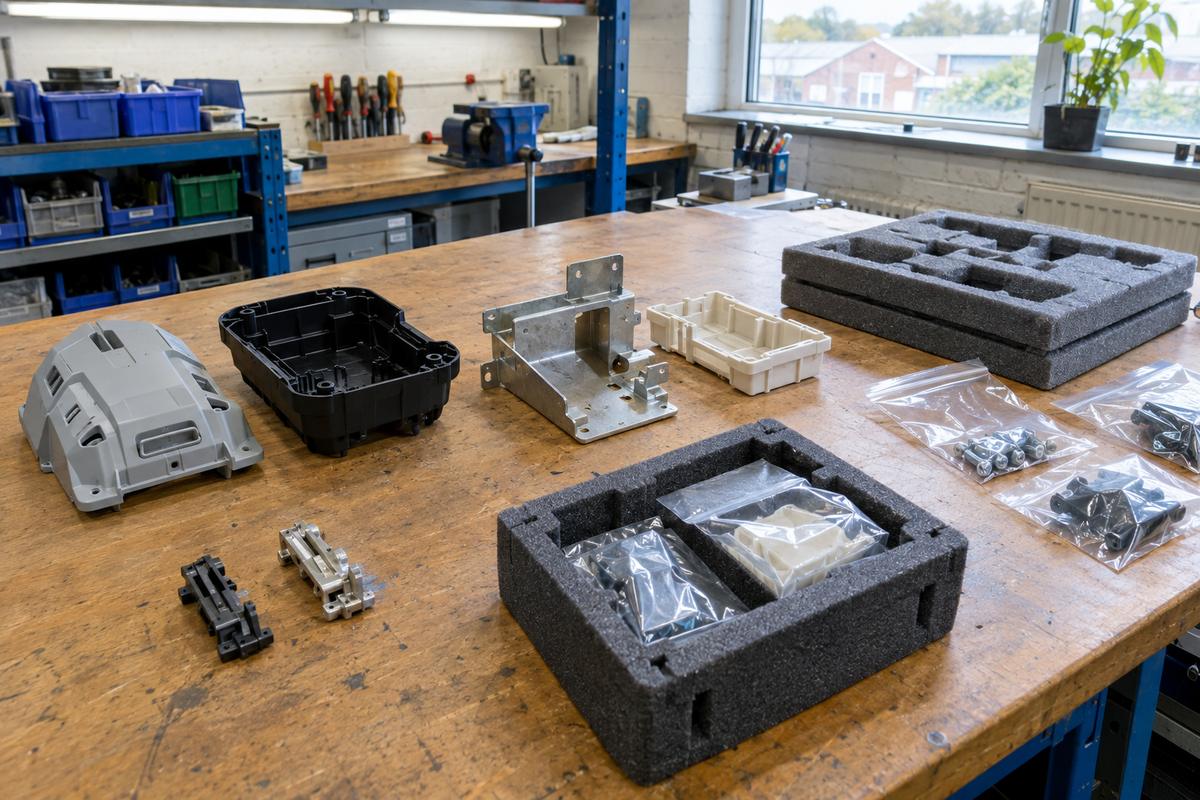 Components from several suppliers laid out for interface coordination