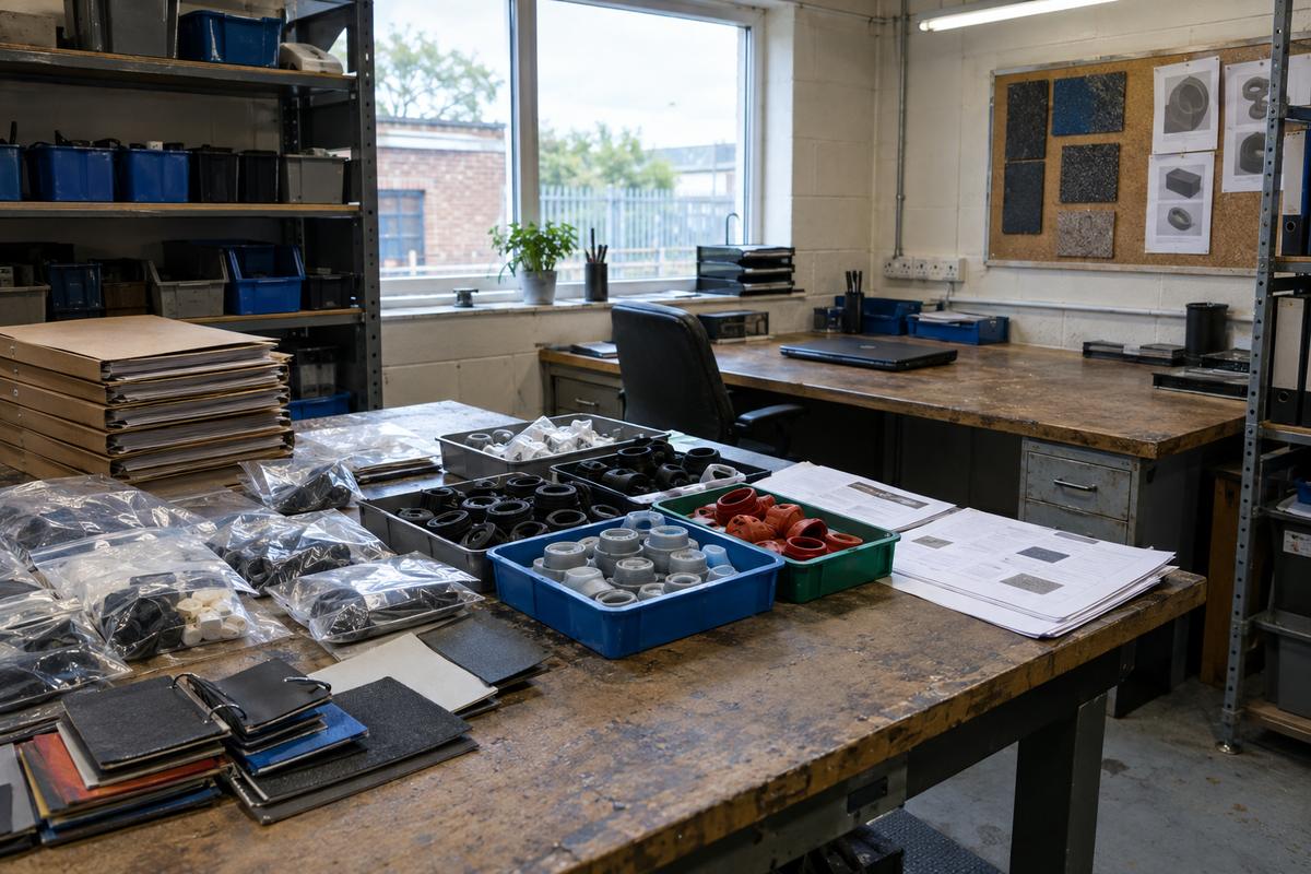 Grouped records, samples and parts showing traceability across divisions