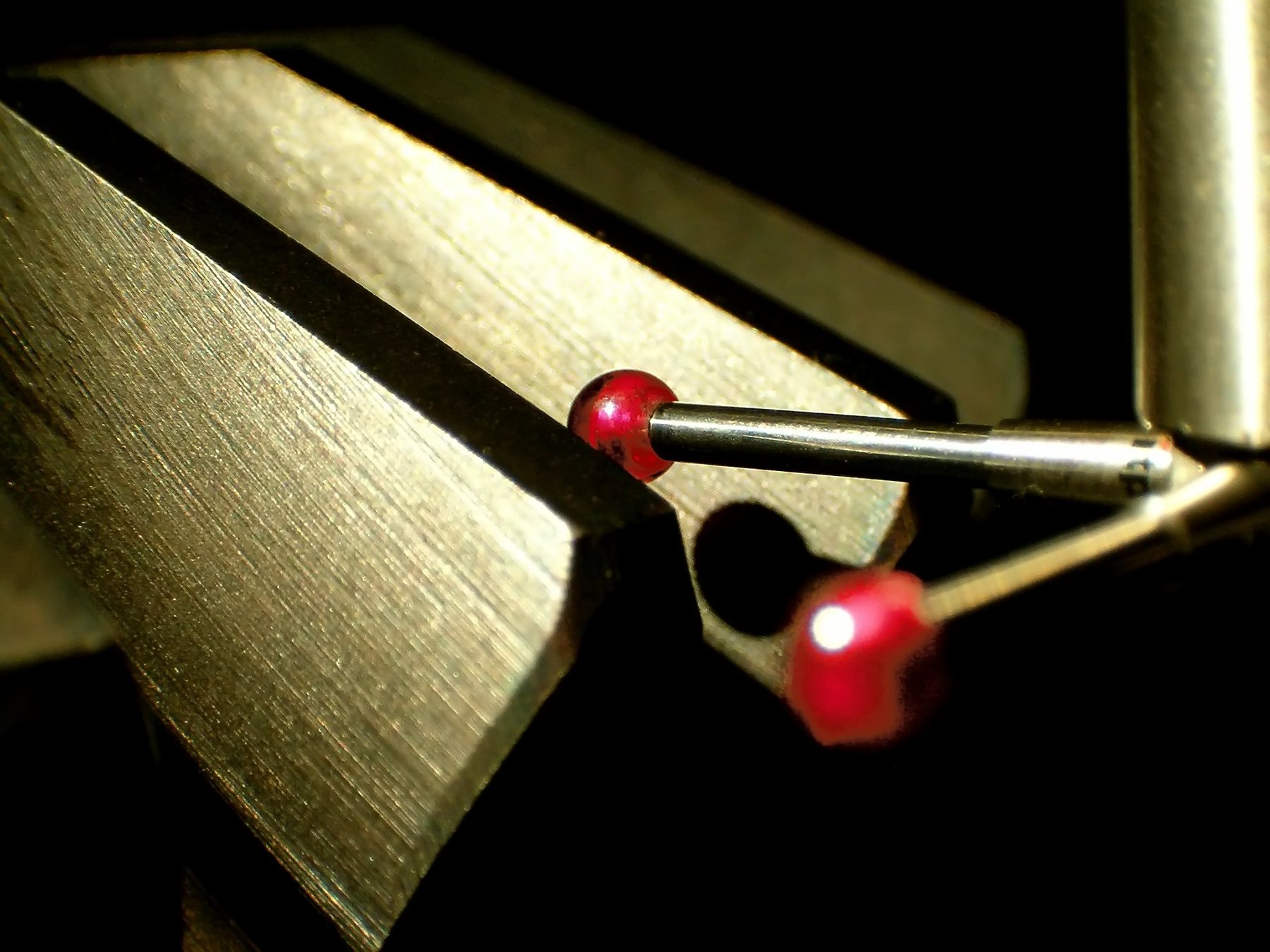 Touch-probe measurement of a machined surface.