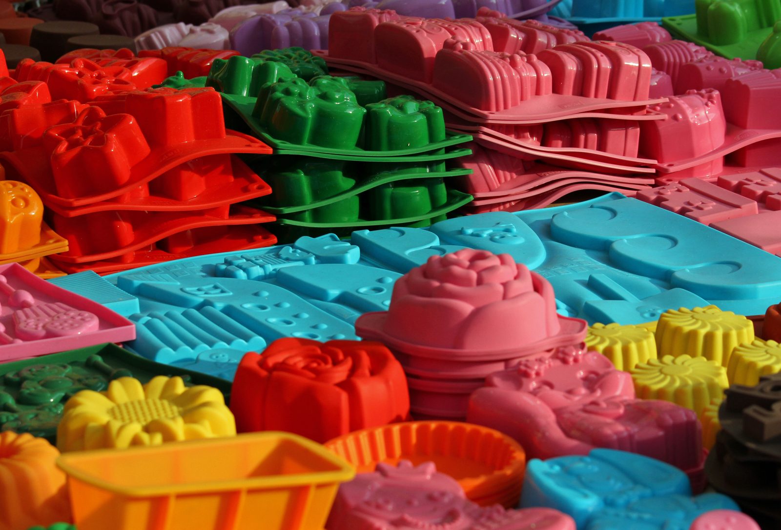 A stack of TCI silicone moulds.